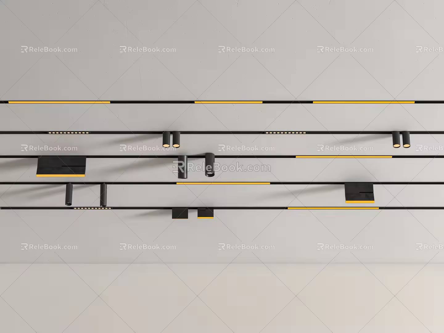Modern Track Spotlights Embedded Magnetic Lights Linear Lights Steering Spotlights Downlight Bucket Lights Grid Duct Lights 3d model