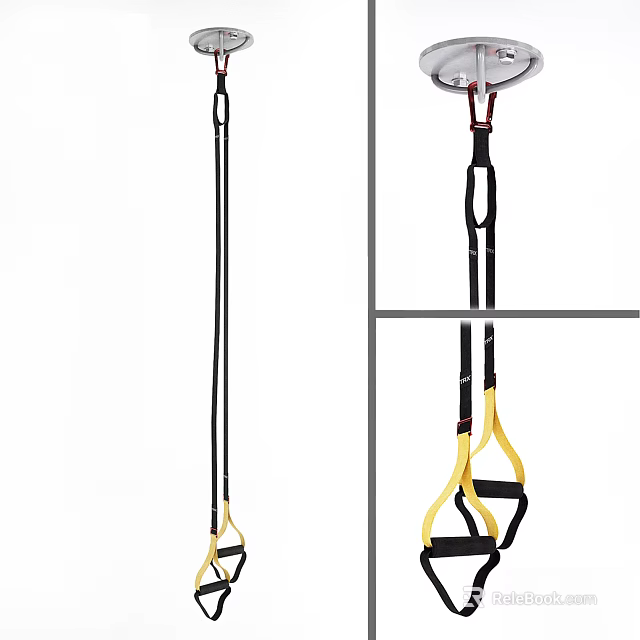 TRX Suspension Trainer with Adjustable Straps for Home Gym Fitness Workouts 3d model 