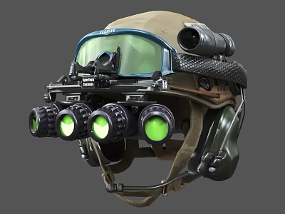 Tactical Military Clothing With Helmet Night Vision Goggles And Gear 3d model