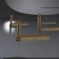 Modern Swing Door with Glass Panels and Wooden Frames for Interior Use