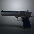 Modern Metal Pistol With Textured Grip And Sleek Body On Reflective Surface