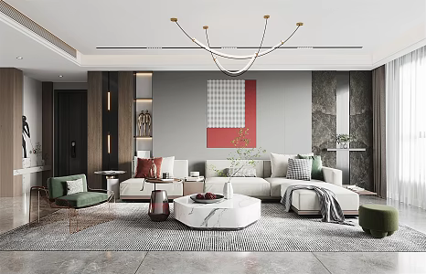 modern living room 3d model