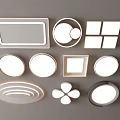 Modern Ceiling Lights with Various Shapes Round Square and Petal Designs 3d model