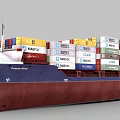 Fenrisborg Cargo Ship Transporting Various Multicolored Containers With Shipping Logos 3d model