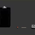 Black Stationery Pencil Case With Red Pencil Ruler Eraser And Small Cube
