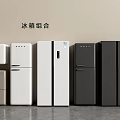 Refrigerators And Freezers Combination With Various Styles And Colors 3d model