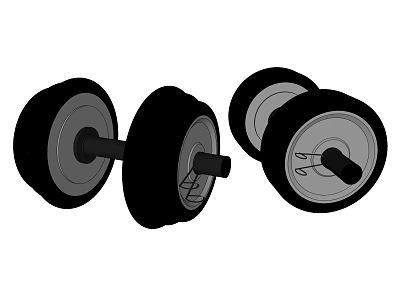 Modern dumbbells 3d model