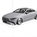 Silver Mercedes Sleek Sedan With Alloy Wheels In Modern Indoor Concrete Space