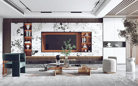 modern living room home living room 3d model