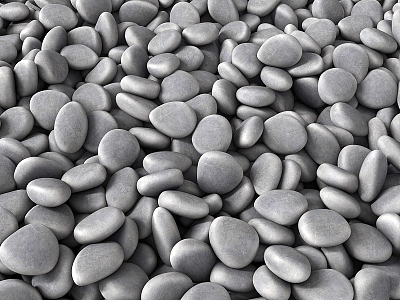 Modern cobblestone paving pebbles 3d model