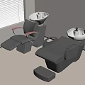 Contemporary Salon Interior Design With Comfortable Chairs Sink And Hardwood Floor