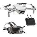 Smart Machine Drone with Remote Controller and VR Goggles Equipment 3d model