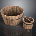 Children Playful Wooden Buckets with Metal Hoops Small and Large Sizes
