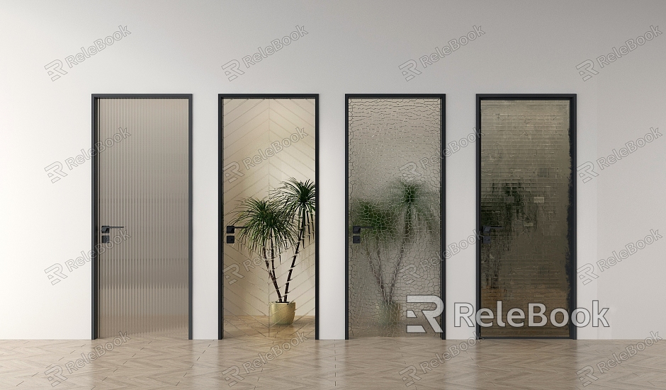 Modern glass door single door model