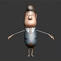 Cartoon Character In Blue Suit With Brown Hair And Red Tie Charming Appearance Design