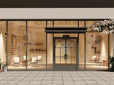 Coffee shop door head 3d model