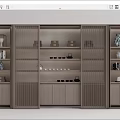 New Chinese-style Storage Cabinet Bookshelf 3d model