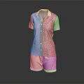 Pink Short Sleeved Pajama Set With Top And Shorts For Comfortable Wear