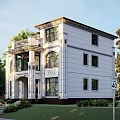 Modern rural self-built villas 3d model