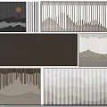 Modern Room Dividers With Geometric Patterns Mountain Contours Vertical Lines And Neutral Tones