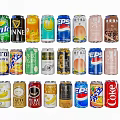 Assorted Canned Beverages With Various Flavors Different Brands And Colorful Packaging