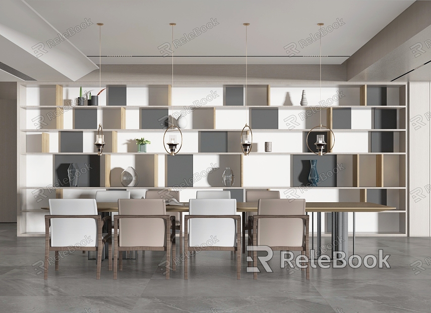 Modern Reception Room Dining Room Reception Area Decorative Cabinet Table and Chair Combination Reception Hall Rest Area Recreation Area Cabinet model