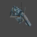 Futuristic Mechanical Structure With Rotating Gears Metallic Joints And Mechanical Appendages