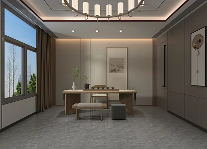 New Chinese-style private room 3d model