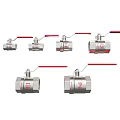 Stainless Steel Ball Valves With Red Handles In Multiple Sizes And Models