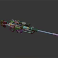 Modern Tactical Sniper Rifle With Scope And Long Metallic Barrel Design