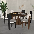 Nordic Dining Table and Chair Combination 3d model