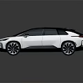 White Electric Vehicle With Black Roof Sleek Modern Exterior Design And Stylish Black Wheels