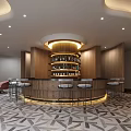 Modern Hotel Public Lounge Interior With Plush Seating Green Plants And Decorative Brick Wall