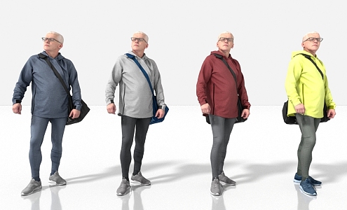 Fitness backpack sports for the elderly 3d model