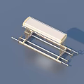 Metal Clothes Drying Rack With Two Horizontal Bars And Rectangular Top Frame 3d model