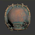 Vintage Copper Green Diving Helmet Weapon Design With Round View Windows And Metal Parts