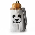 Cute Animal Shaped Plush Dolls in Wicker Basket with Storage Bag for Kids Room