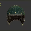 Green Tactical Military Helmet With Metal Rivets Dark Interior And Metal Base