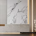 Modern reception desk 3d model