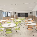 Modern Classroom Multimedia Training Classroom 3d model