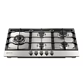 Stainless Steel Gas Cooktop With Multiple Burners And Control Knobs For Modern Kitchen