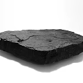Black Stone Square Coffee Table with Natural Cracks and Minimalist Design