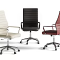 Modern Office Chairs in White Black Red with Armrests and Swivel Wheels