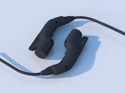 Essential Black Household Wire Connectors With Durable Cable For Daily Use 3d model