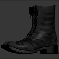 Black Military Style Tactical Boots With Lace Up Front And Durable Rubber Sole