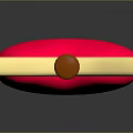 3D Rendered Golden Arrow With Brown Shaft And Red Heart On Gray Background