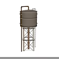Industrial Water Tank Equipment With Metal Support Structure And Vertical Pipeline