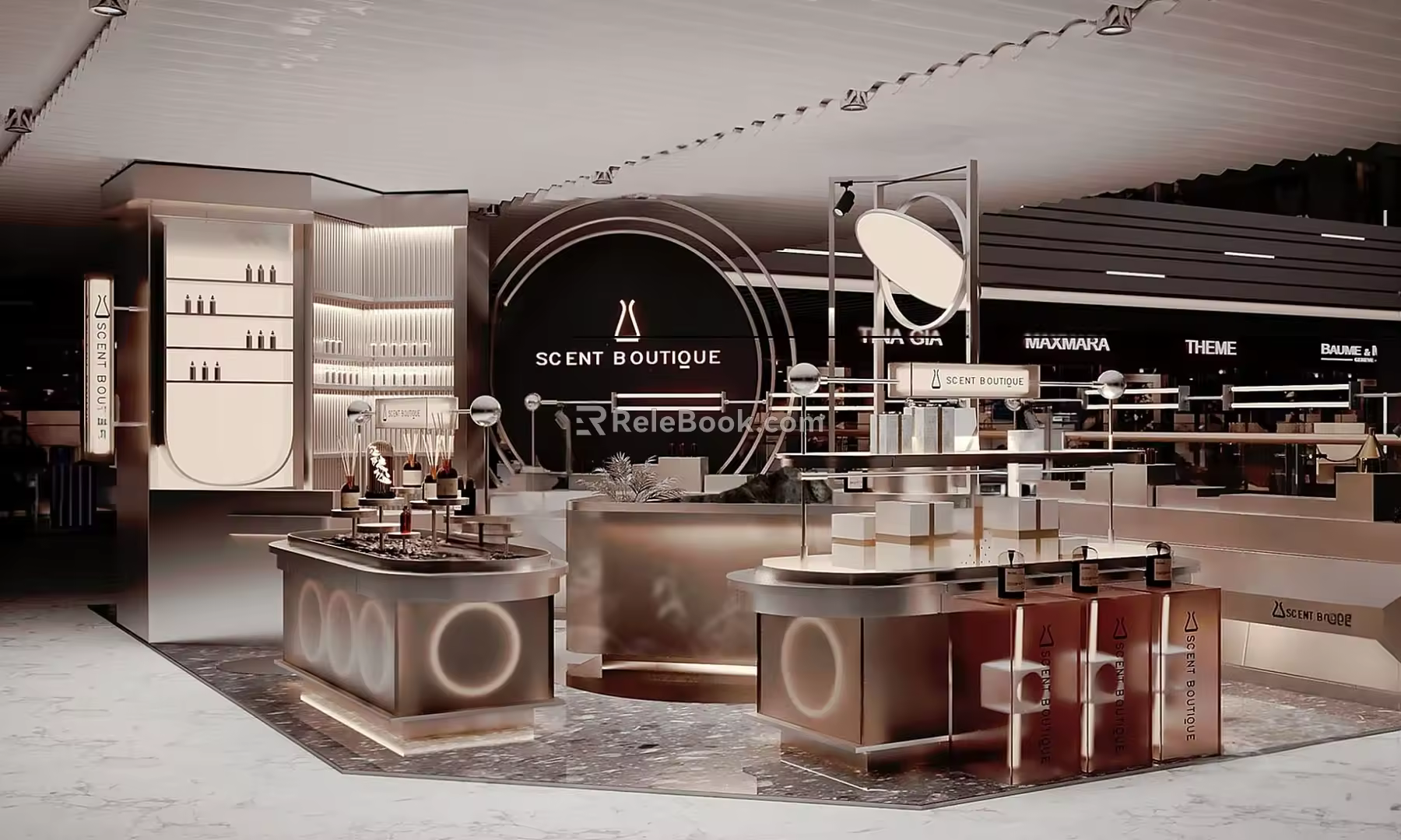 Modern store aromatherapy mall booth 3d model