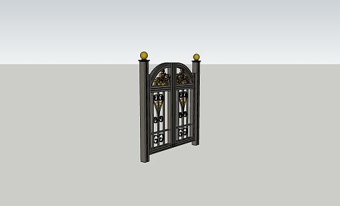 Jianou Gate Aluminum Art Door Courtyard Entry Door 3d model