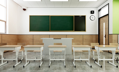 modern classroom 3d model